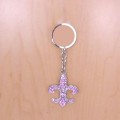 180728-GOLD/BLACK ROUND FLEUR DE LIS KEY CHAIN HOLDER